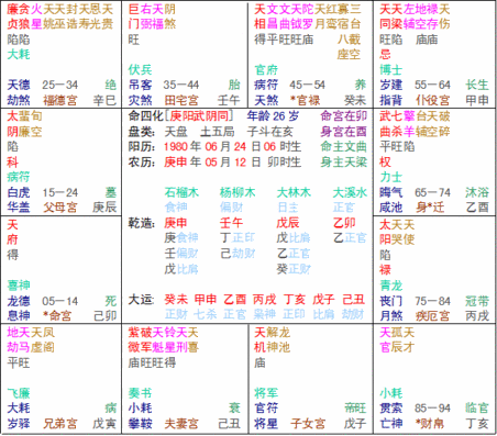 zi wei astrology chart